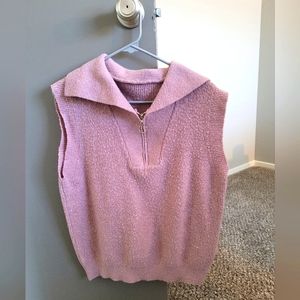USED Pink Collar Sweater Vest S